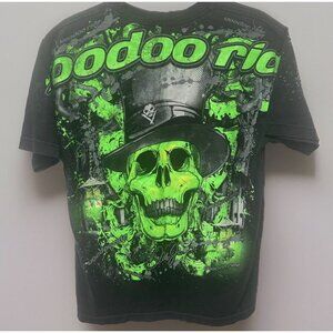 Earnhardt Voodoo Skull Vtg T-Shirt Double Sided Print Size M JR Nation Racing